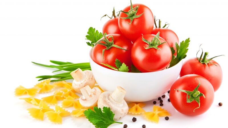 Tomatoes and Pasta Ingredients
