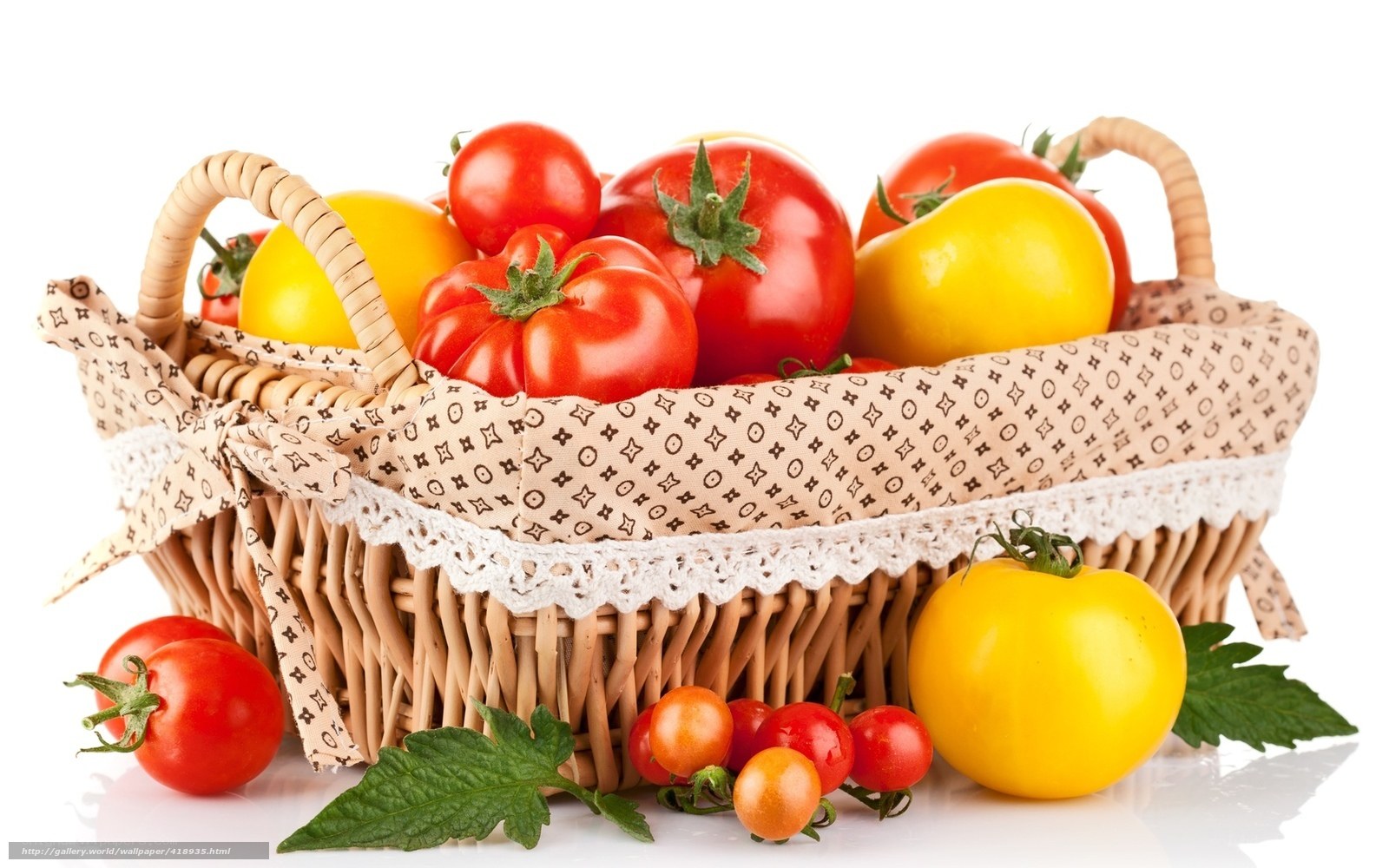 Tomatoes in a wicker basket