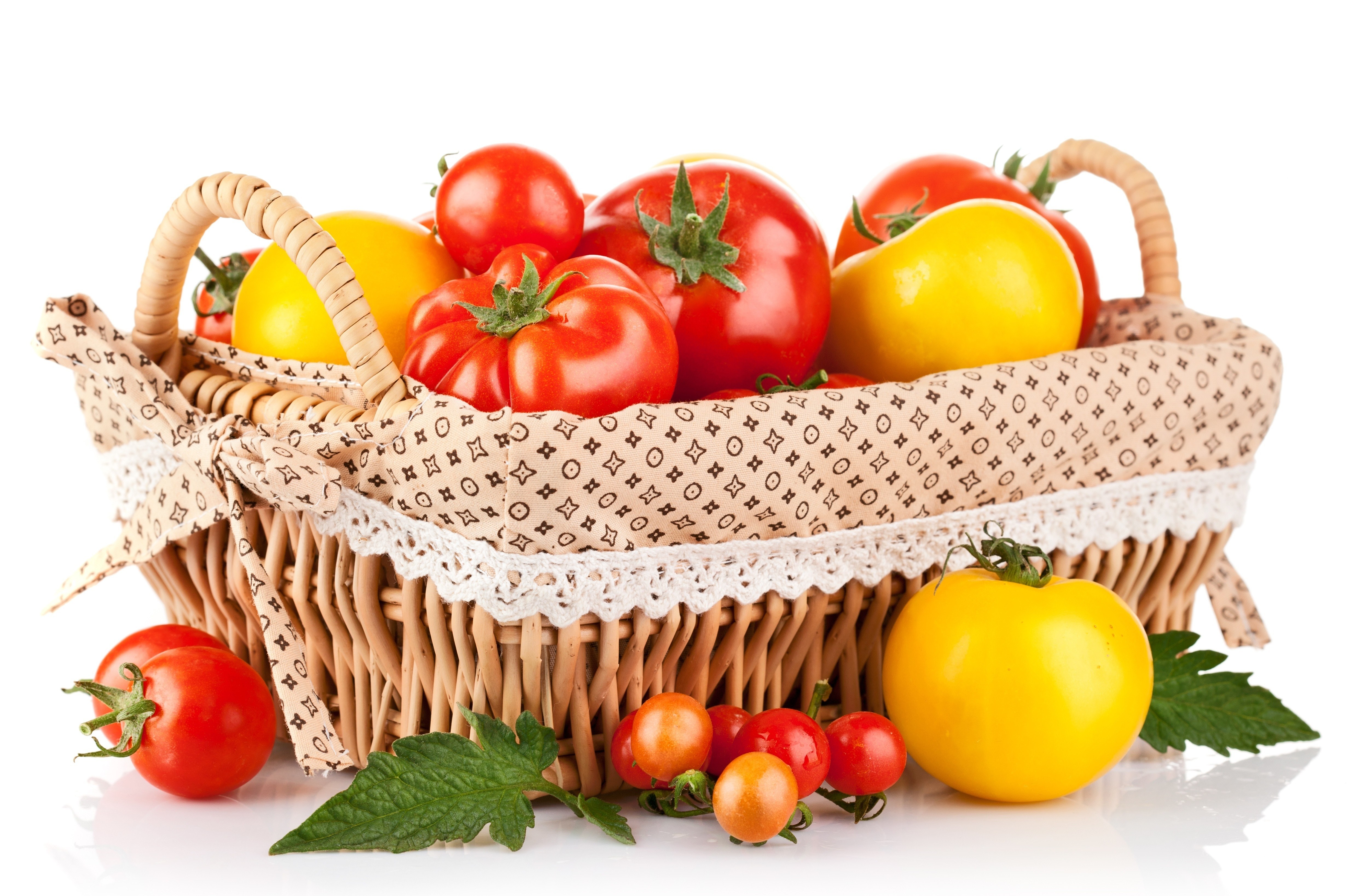 Tomatoes in a wicker basket