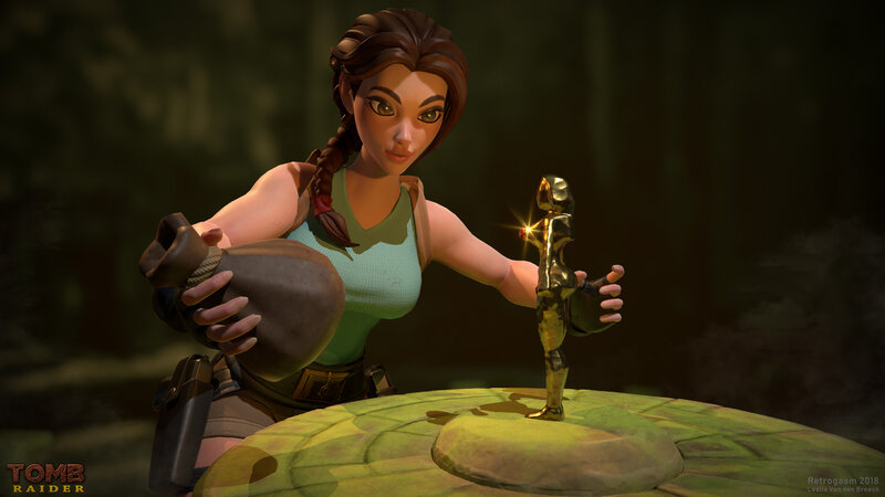 Tomb Raider Character — Green, Adventurous, 3d Render