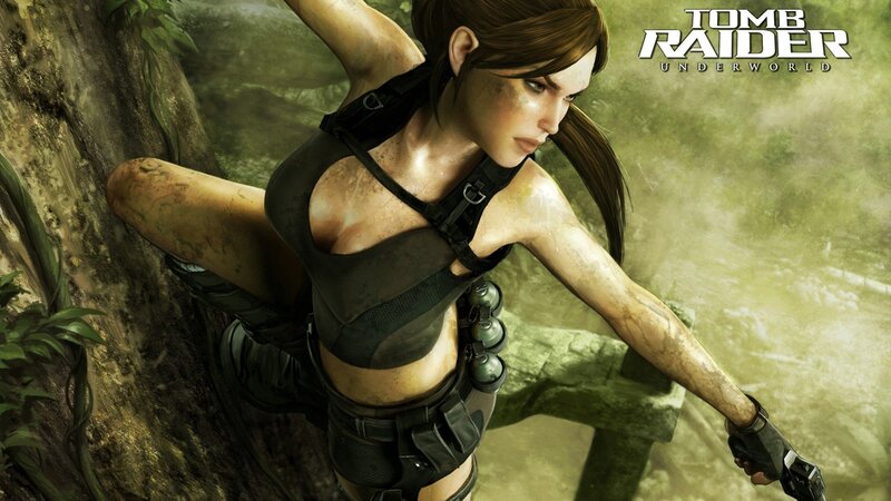 Tomb Raider Character — Green, Dramatic, Digital Art
