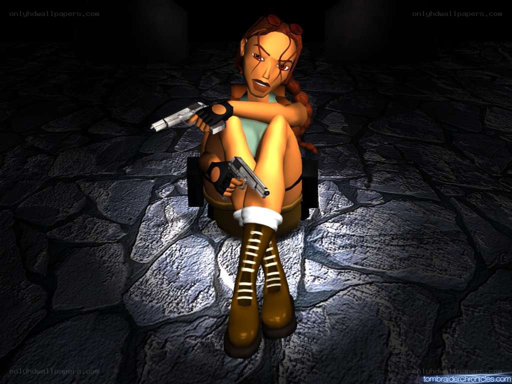Tomb Raider character in dark setting