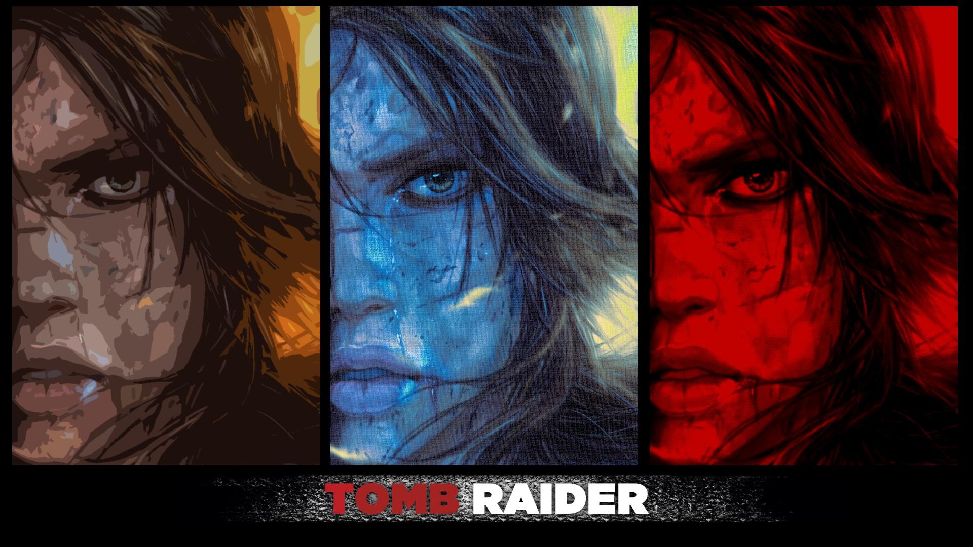 Tomb Raider character triptych