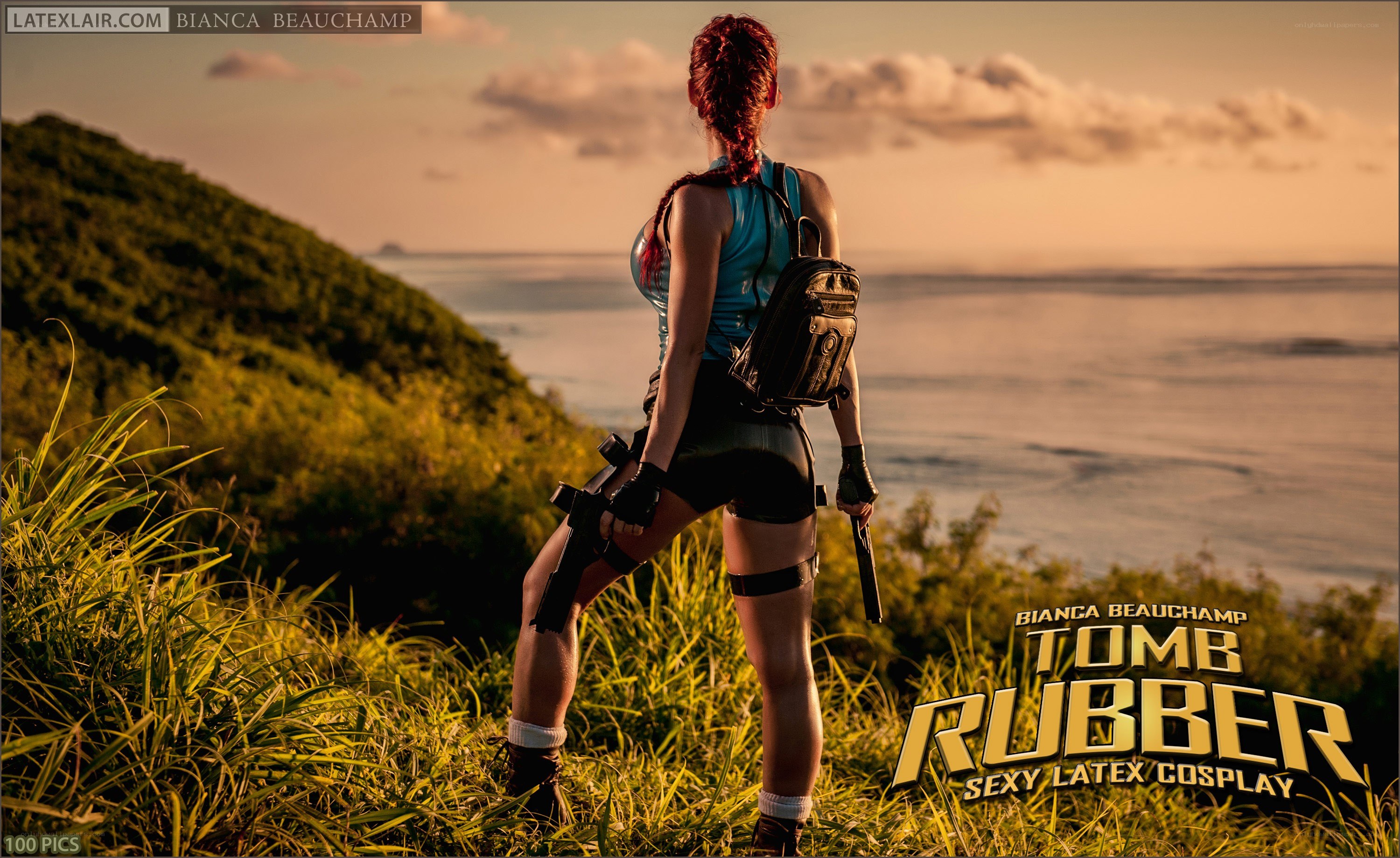 Tomb Raider cosplay at sunset