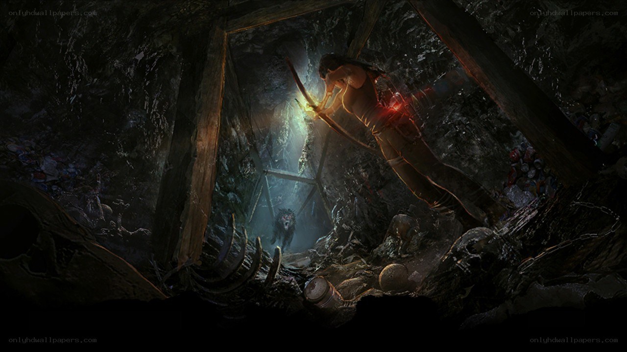 Tomb Raider in a dark cave