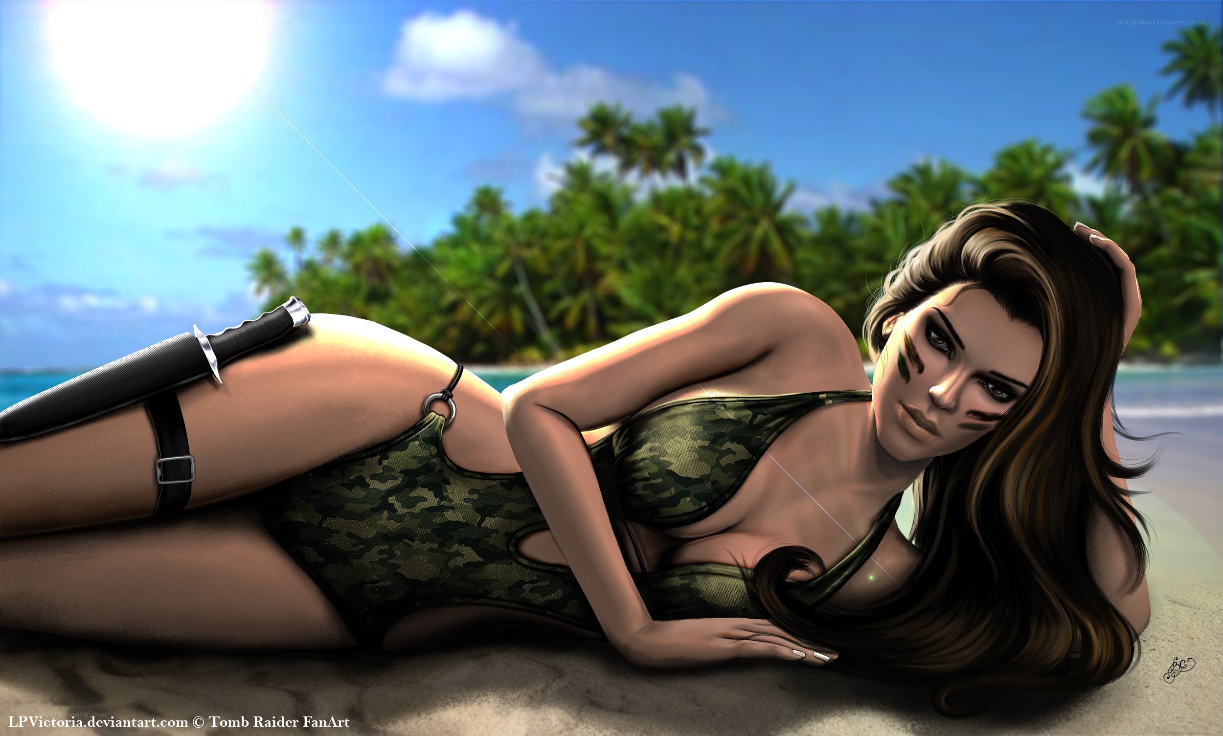 Tomb Raider on a tropical beach
