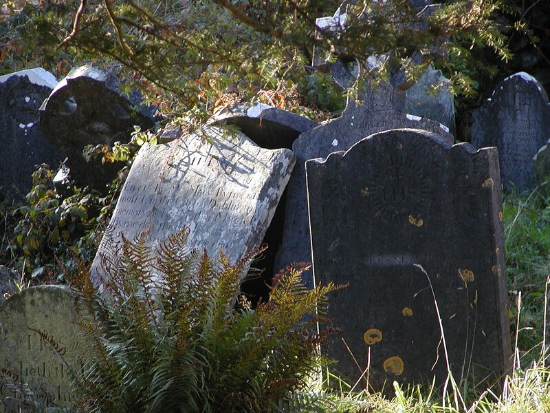 Tombstones in Cemetery — Green
