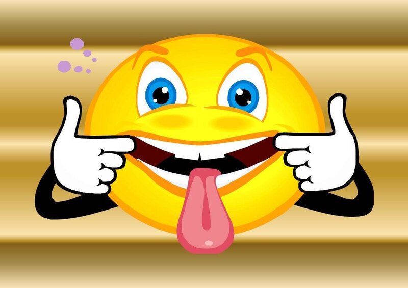 tongue-out emoji with thumbs up