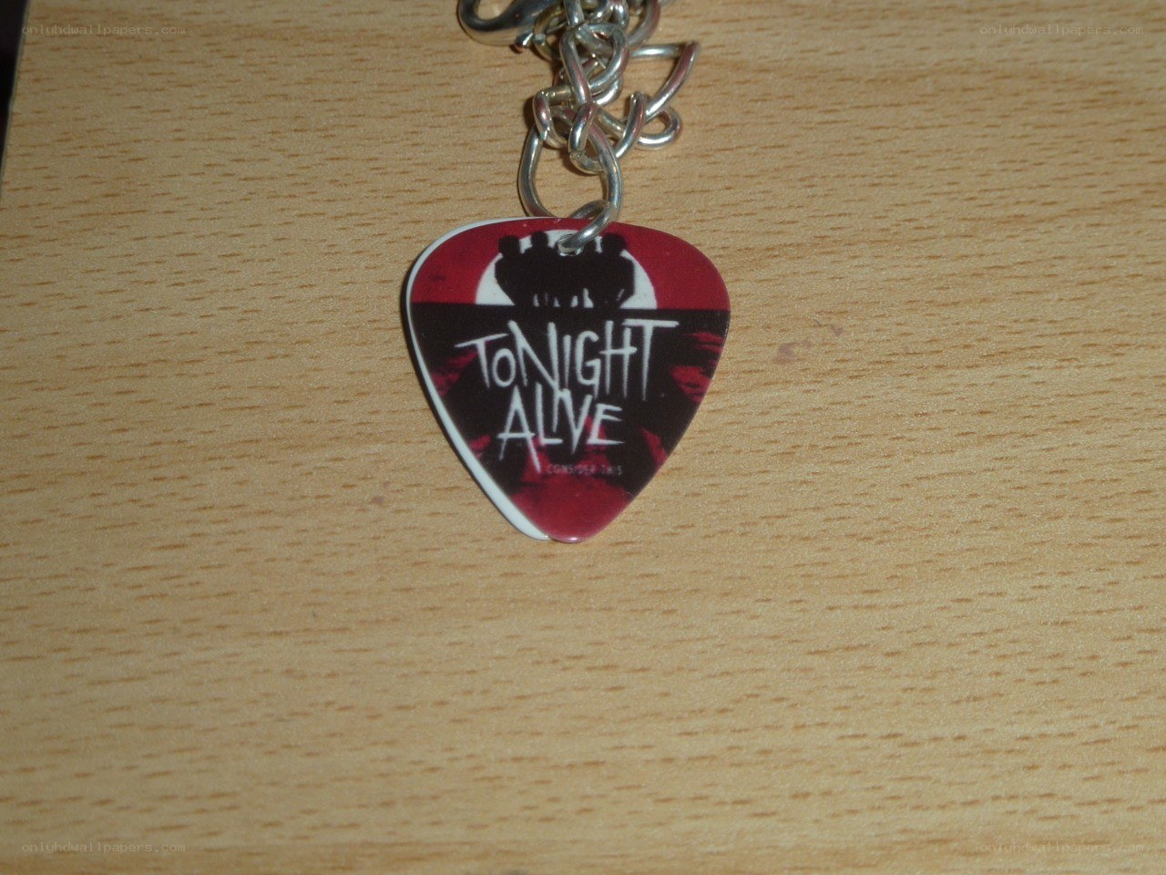 Tonight Alive guitar pick keychain