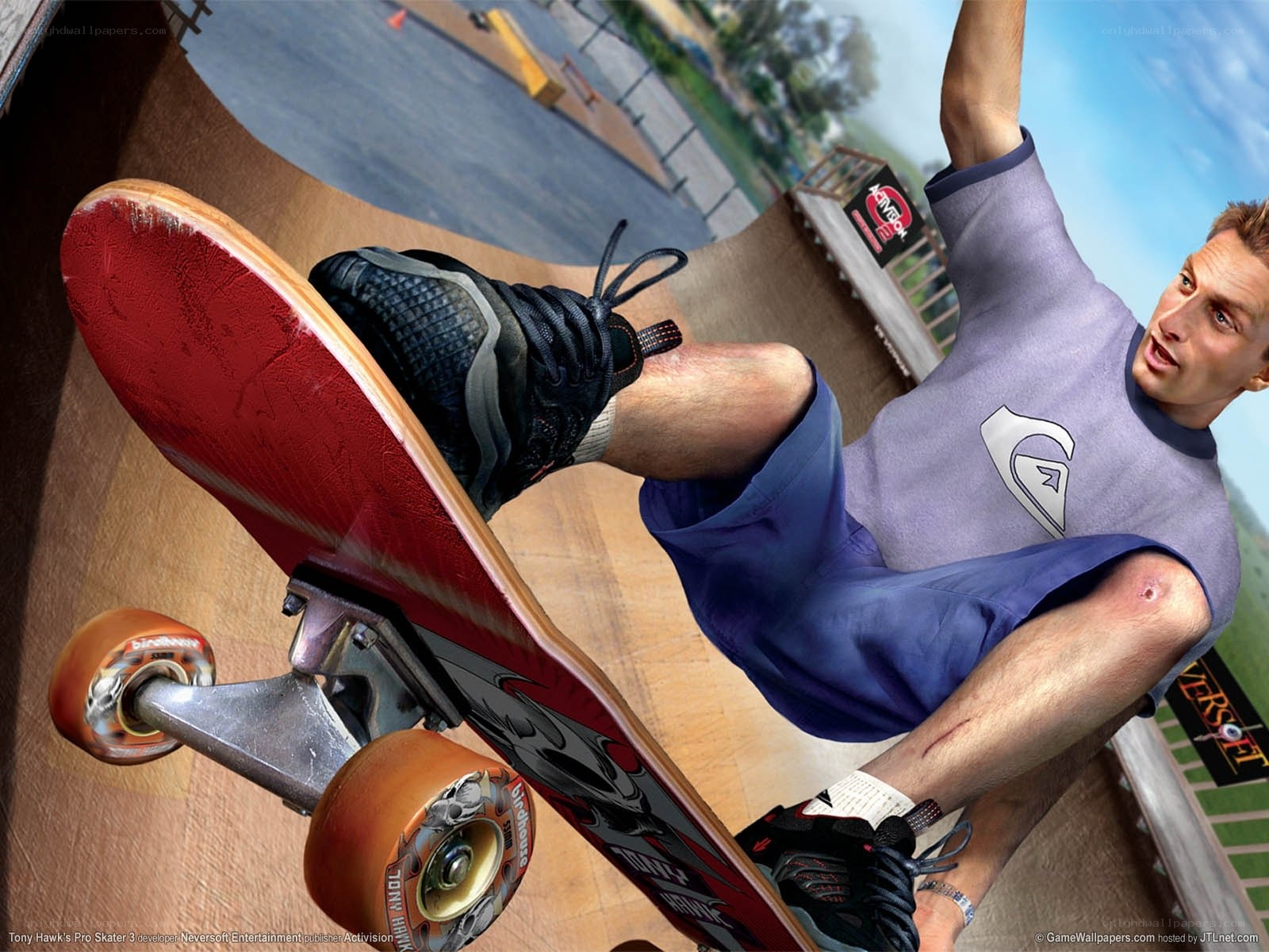 Tony Hawk skateboarding action