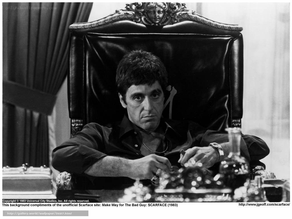 Tony Montana in his office