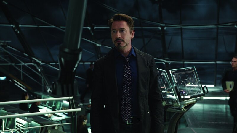 Tony Stark in a high-tech lab