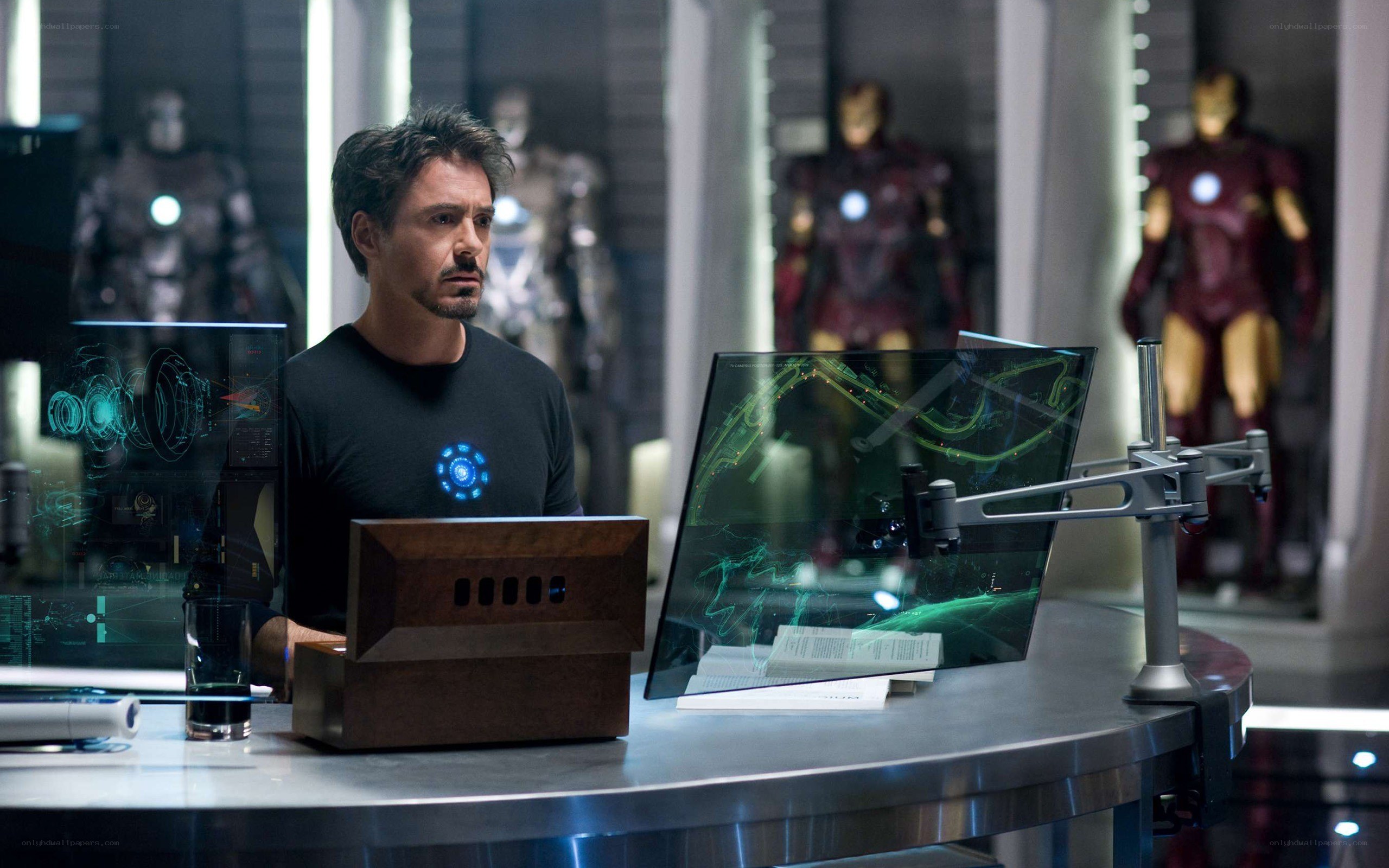 Tony Stark in his workshop