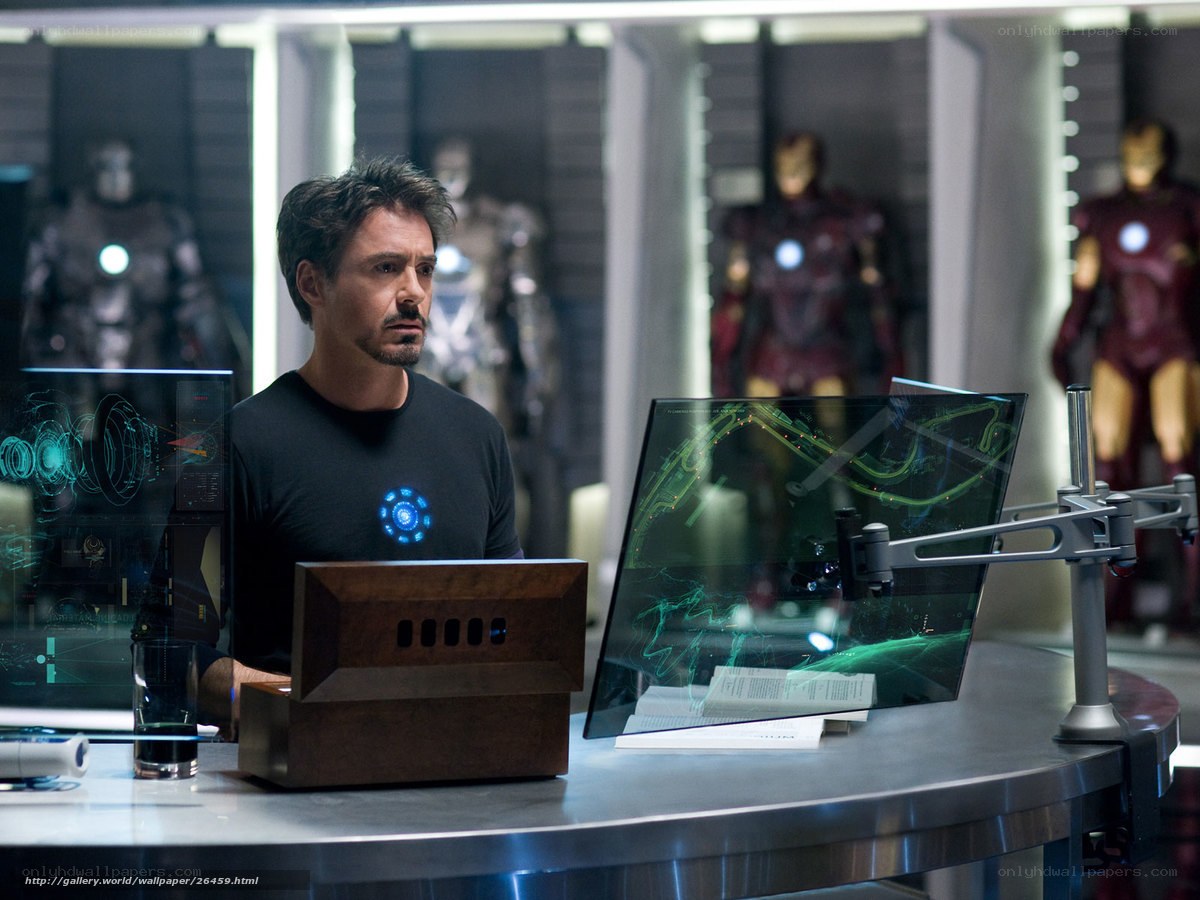 Tony Stark in his workshop