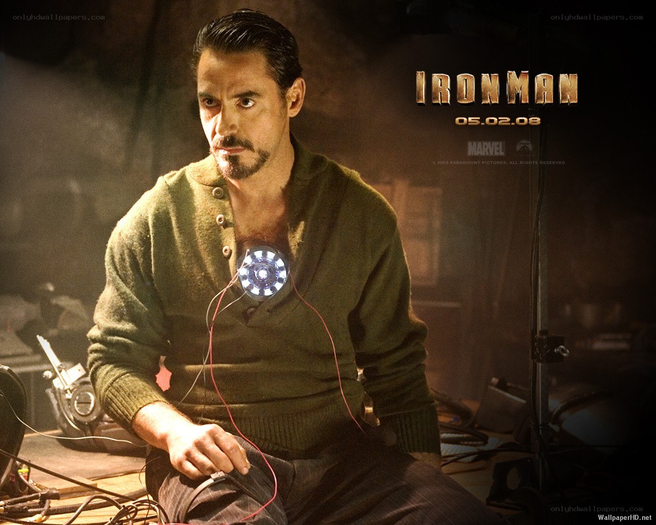 Tony Stark with arc reactor