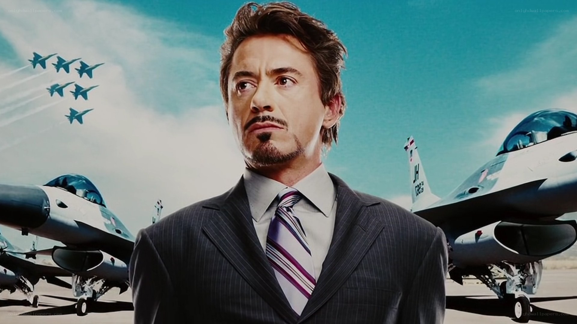 Tony Stark with fighter jets