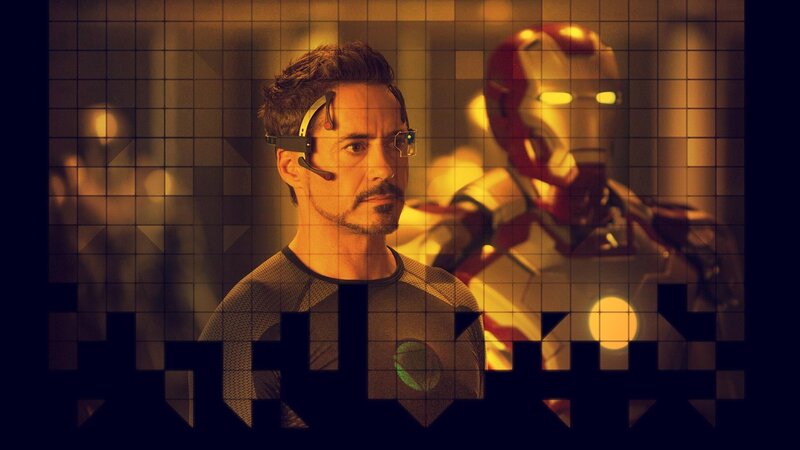 Tony Stark with Iron Man suit