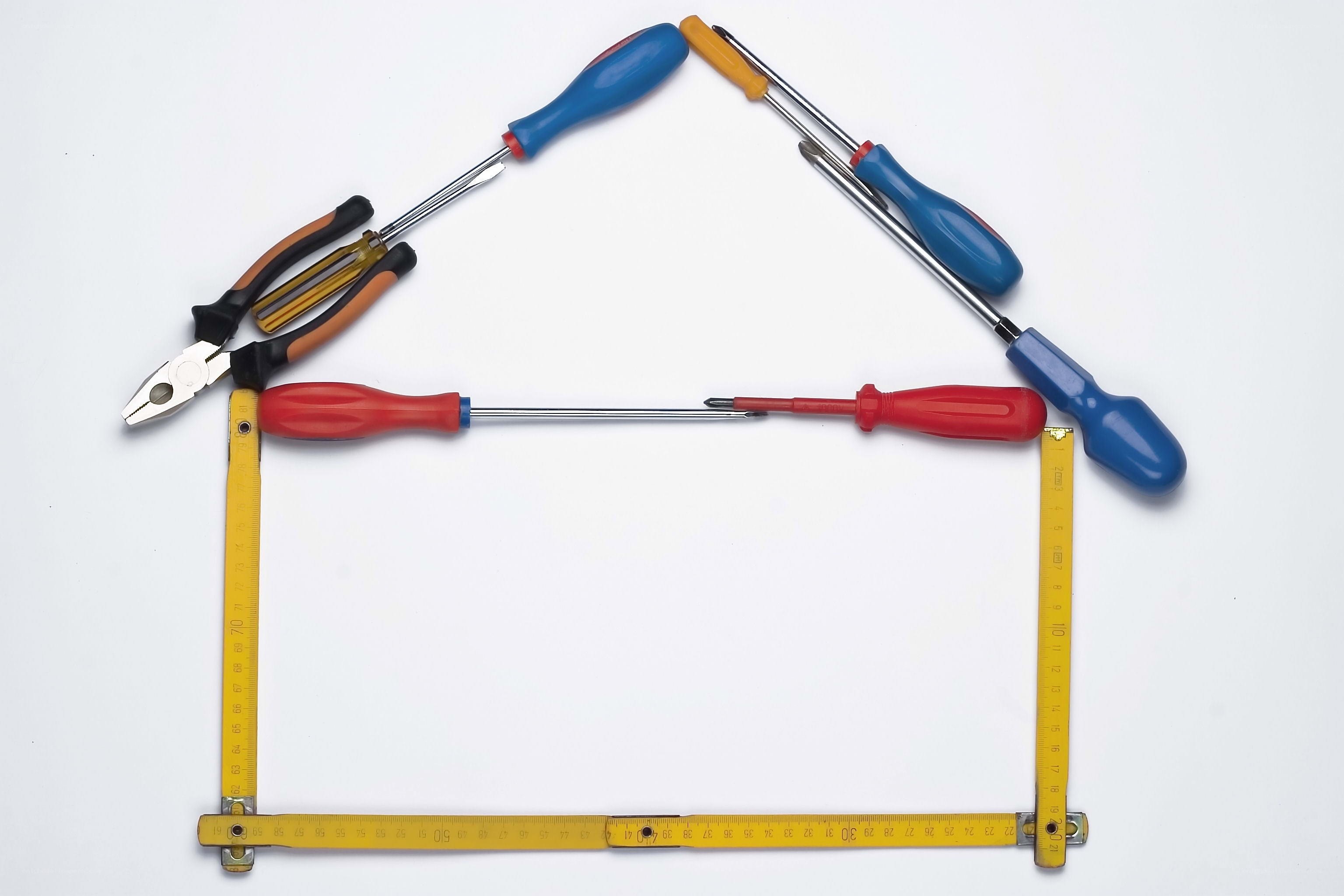 Tools arranged as a house