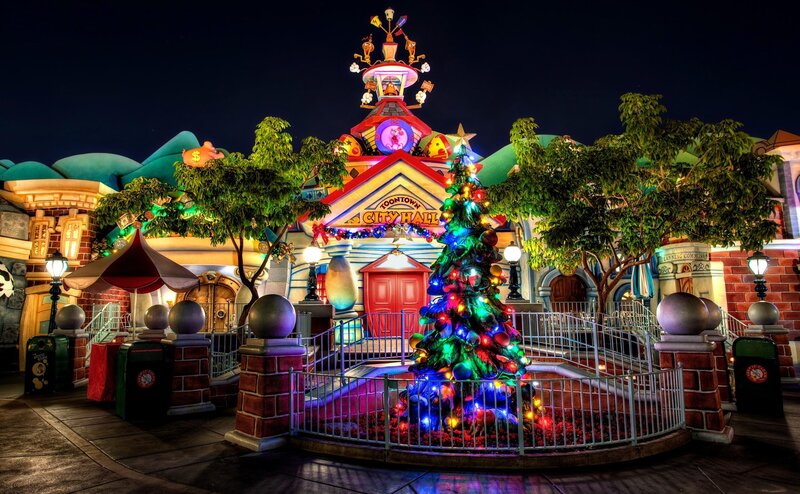 Toontown City Hall at night