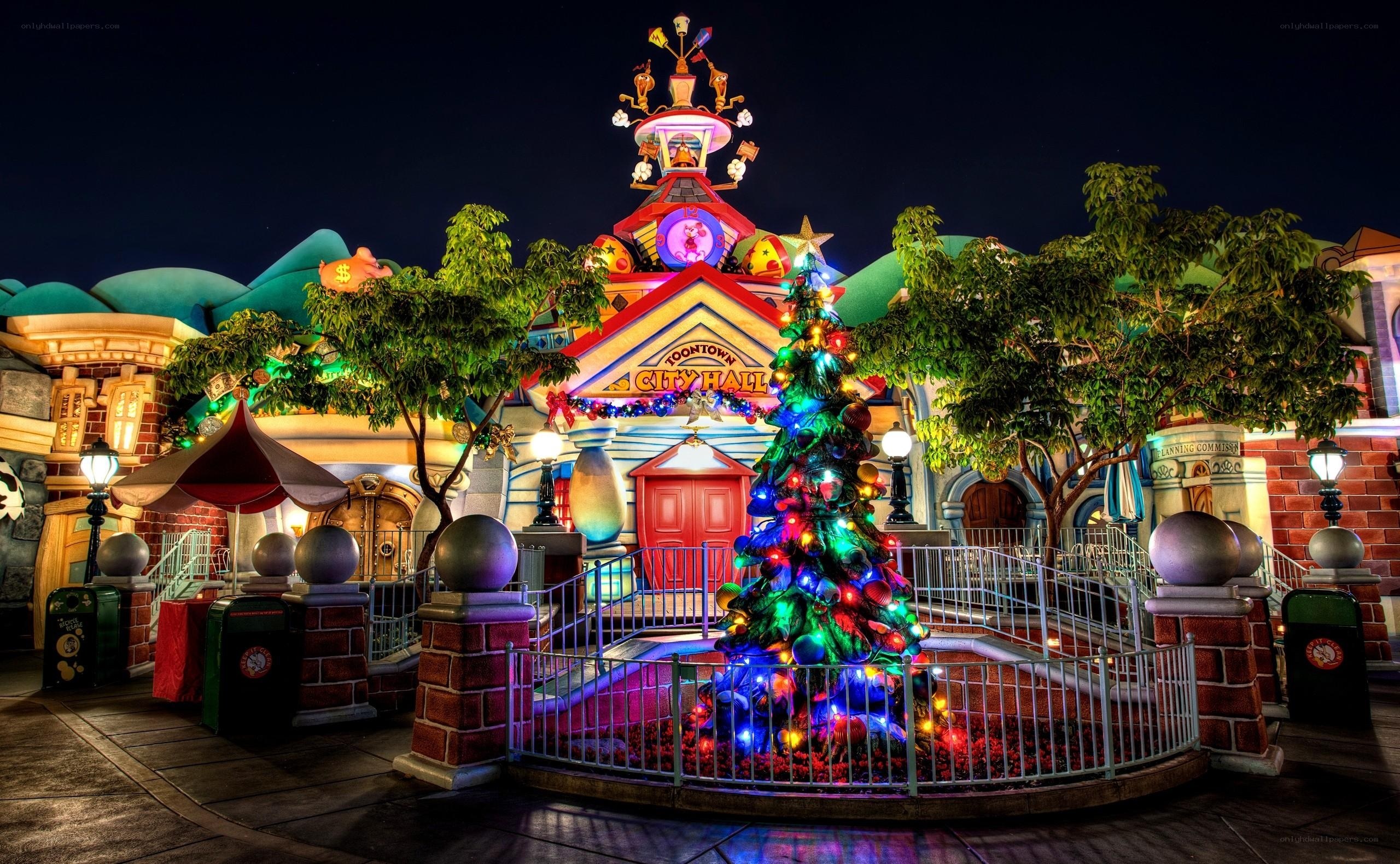 Toontown City Hall at night