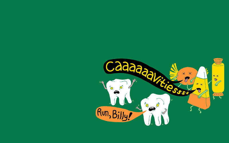 tooth characters fleeing candy