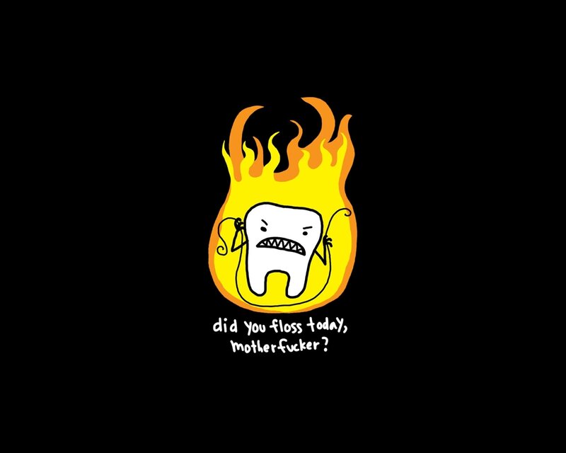 tooth on fire