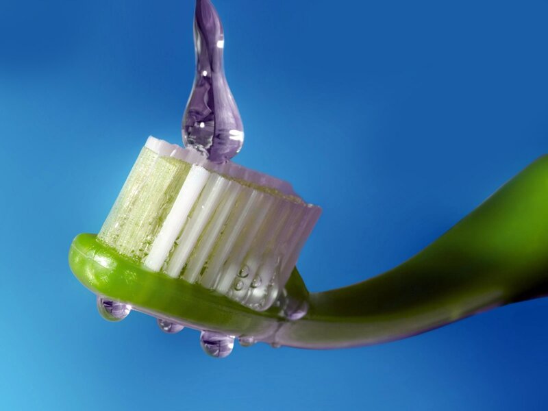 toothbrush with toothpaste