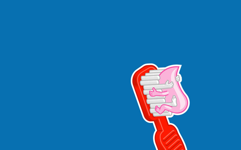 toothbrush with toothpaste character