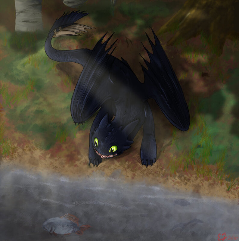 Toothless by the river