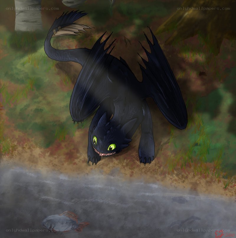 Toothless by the river