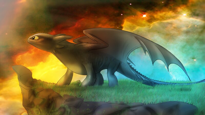 Toothless Dragon — Green