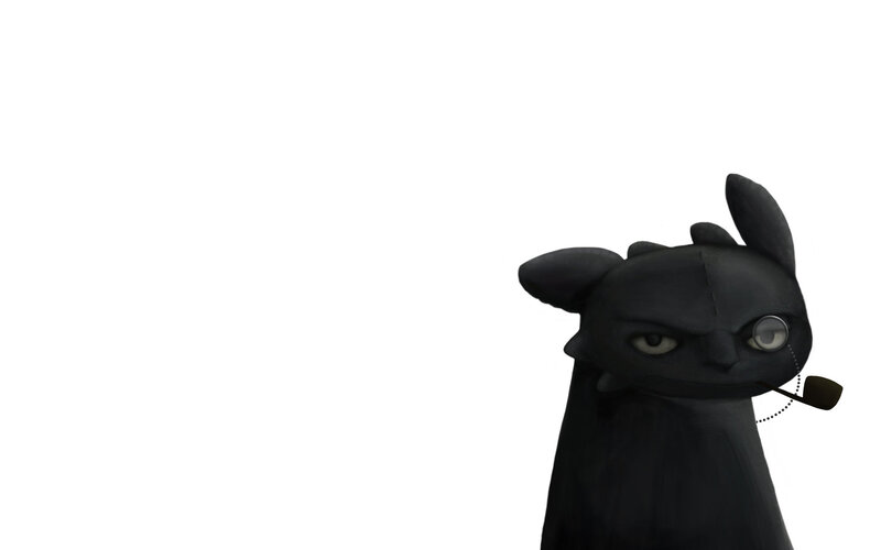 Toothless with pipe