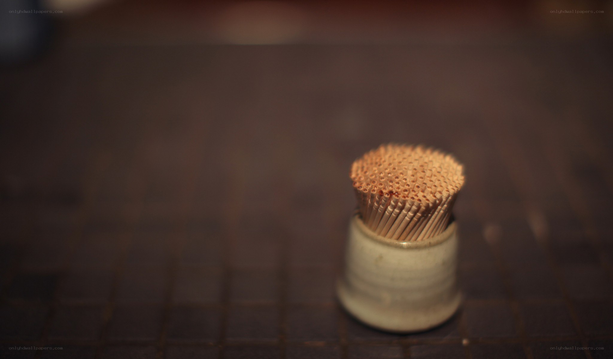 toothpicks in a ceramic holder