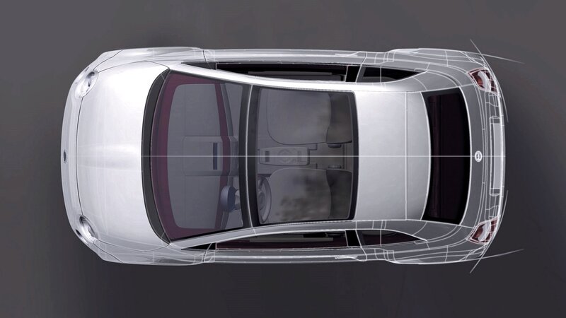 Top-down car design sketch