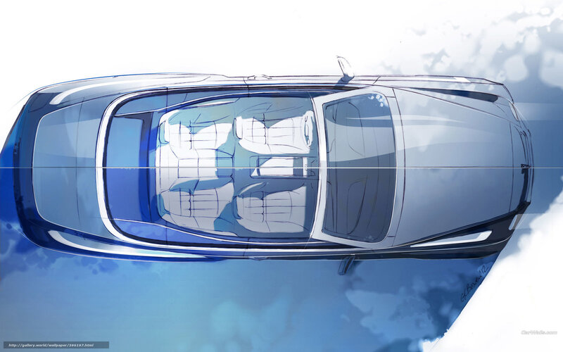 Top-down car design sketch