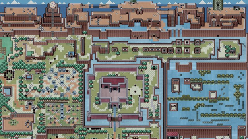 Top-down Map of a Game World — Green, Adventurous, Pixel Art