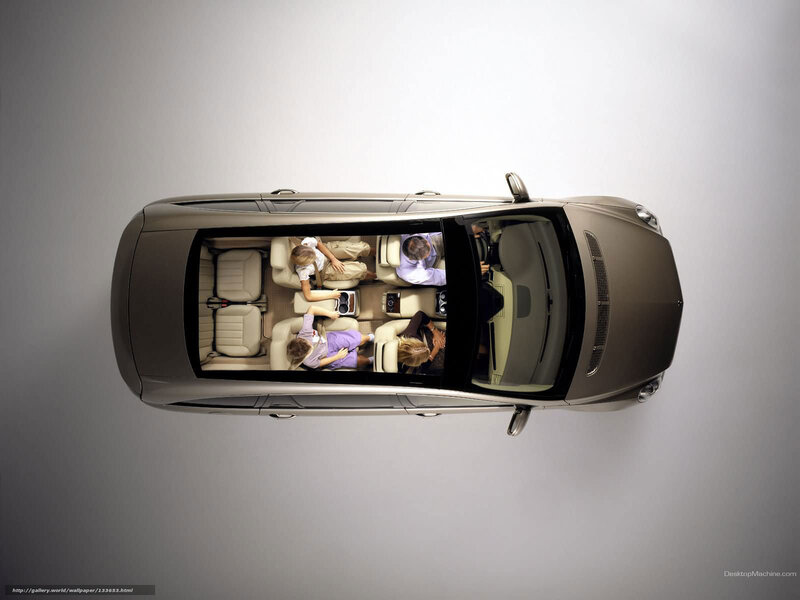 Top-down view of a car interior