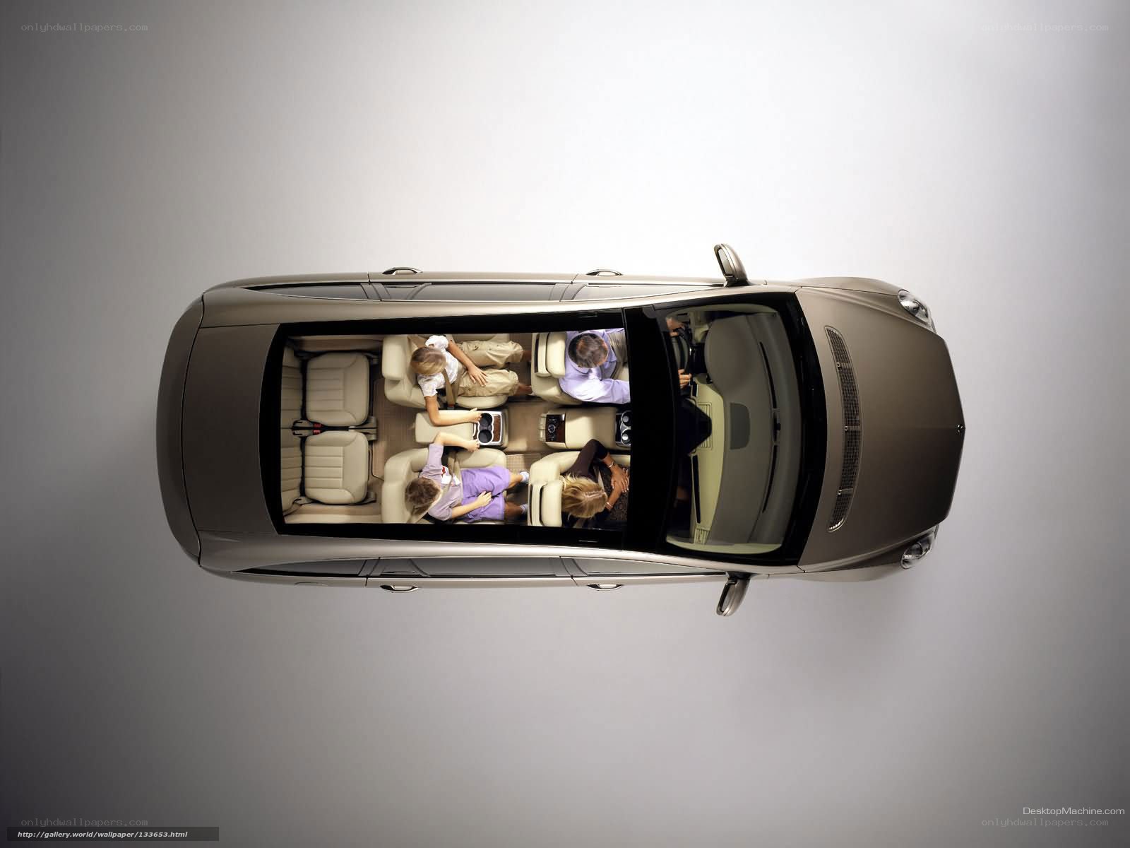 Top-down view of a car interior