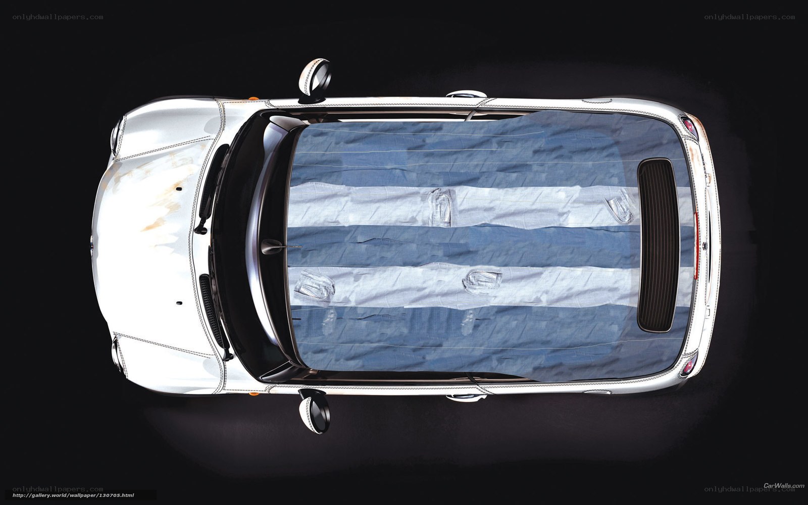 Top-down view of a car
