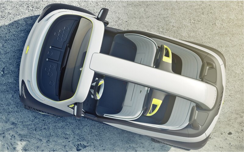 Top-down view of a concept car