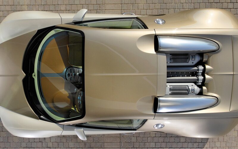 top-down view of a luxury car