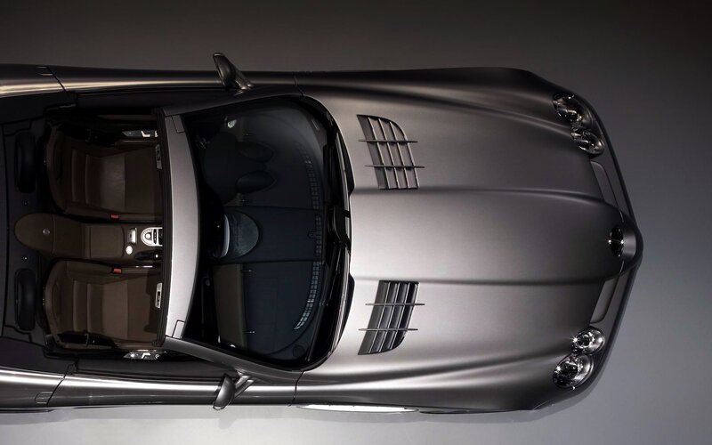 Top-down view of a luxury car
