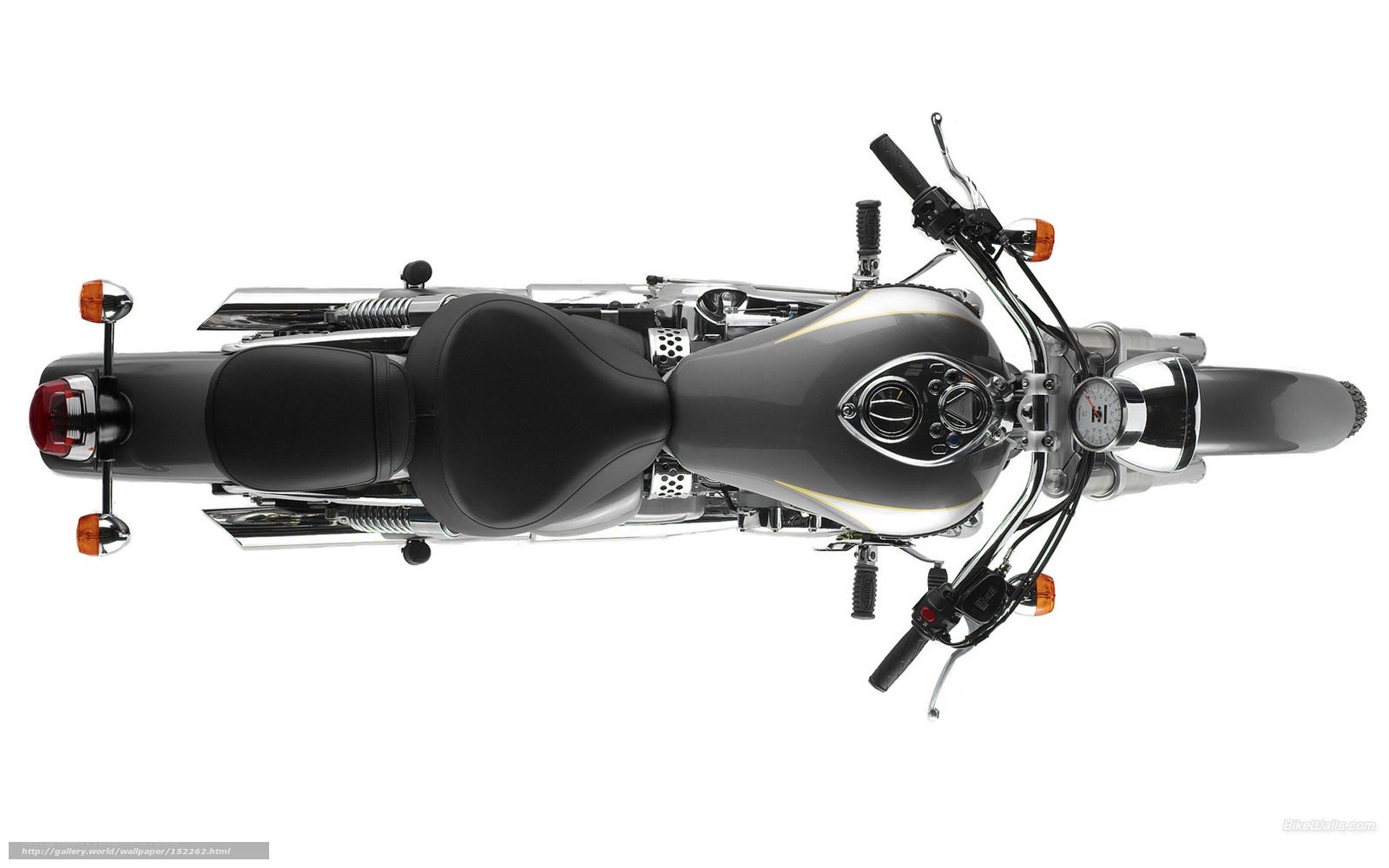 top-down view of a motorcycle