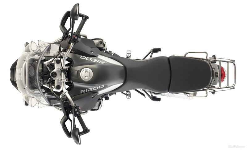 top-down view of a motorcycle