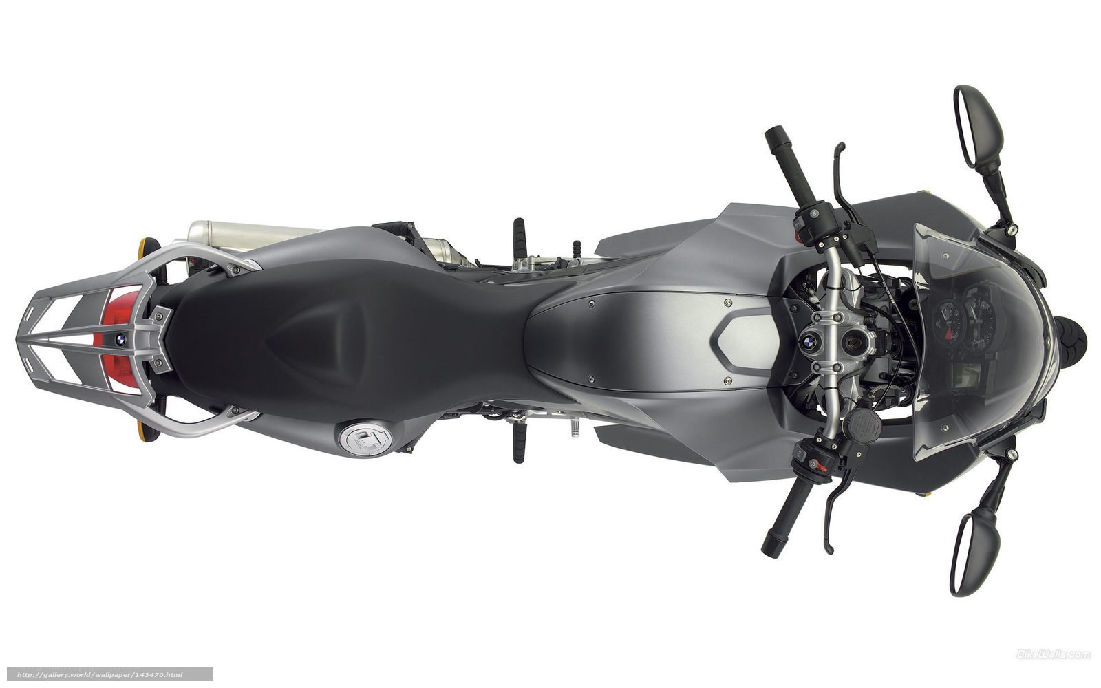 top-down view of a motorcycle
