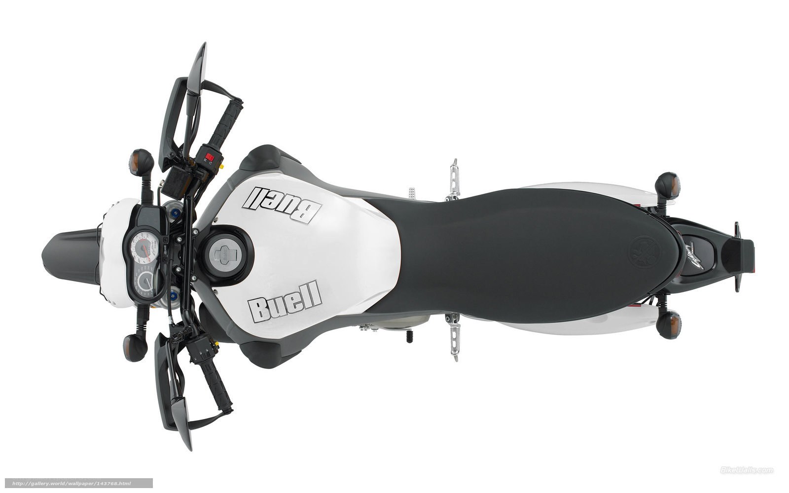 Top-down view of a motorcycle