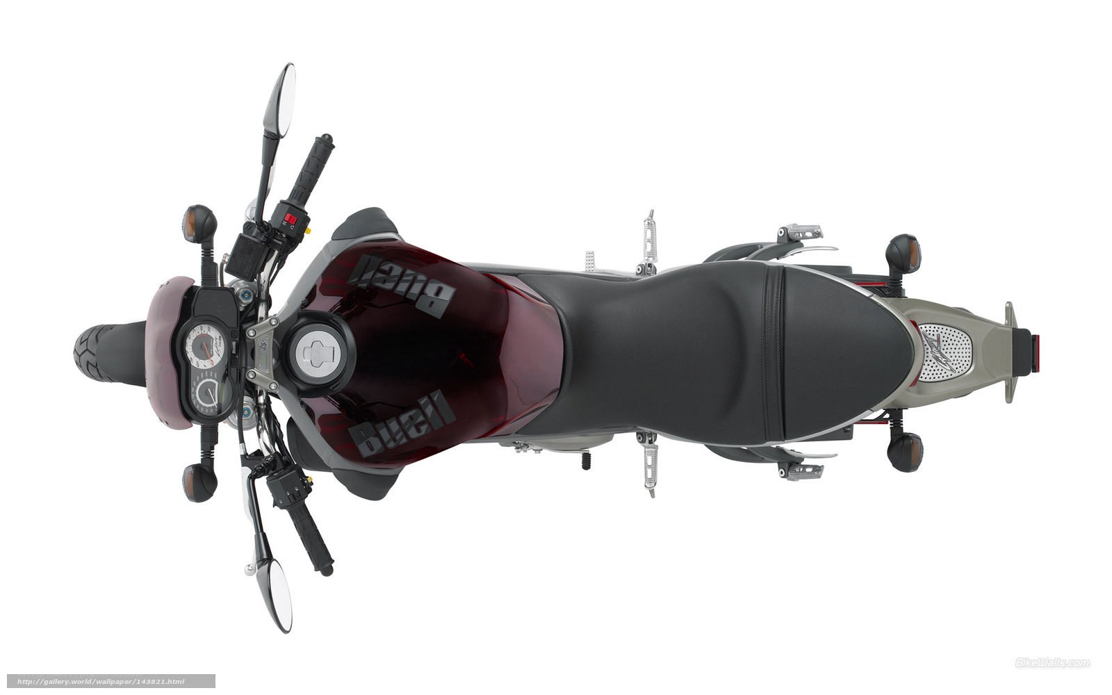 Top-down view of a motorcycle