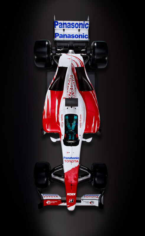 Top-down view of a race car