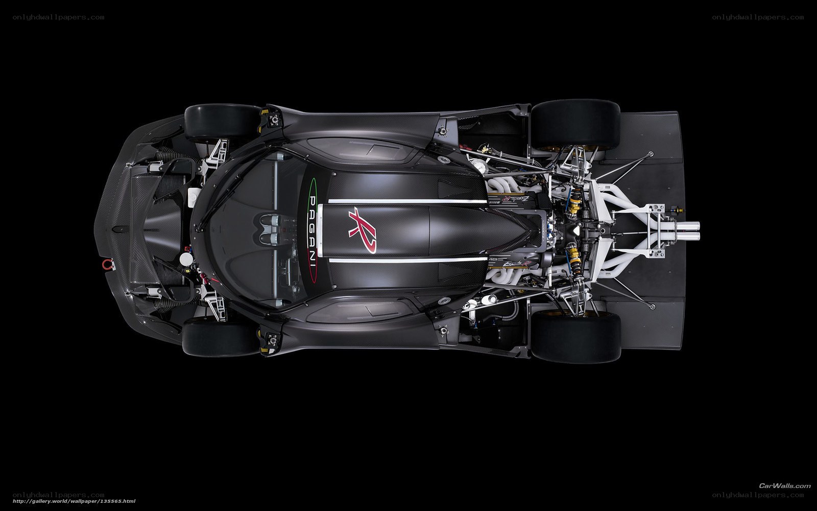 Top-down view of a race car