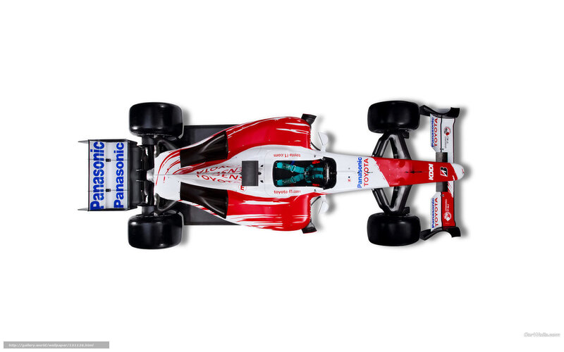 Top-down view of a red and white race car